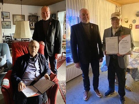 Peter Pfaff ehrte Dieter van Brück (links) und Christoph Kraus. Foto: DBwV