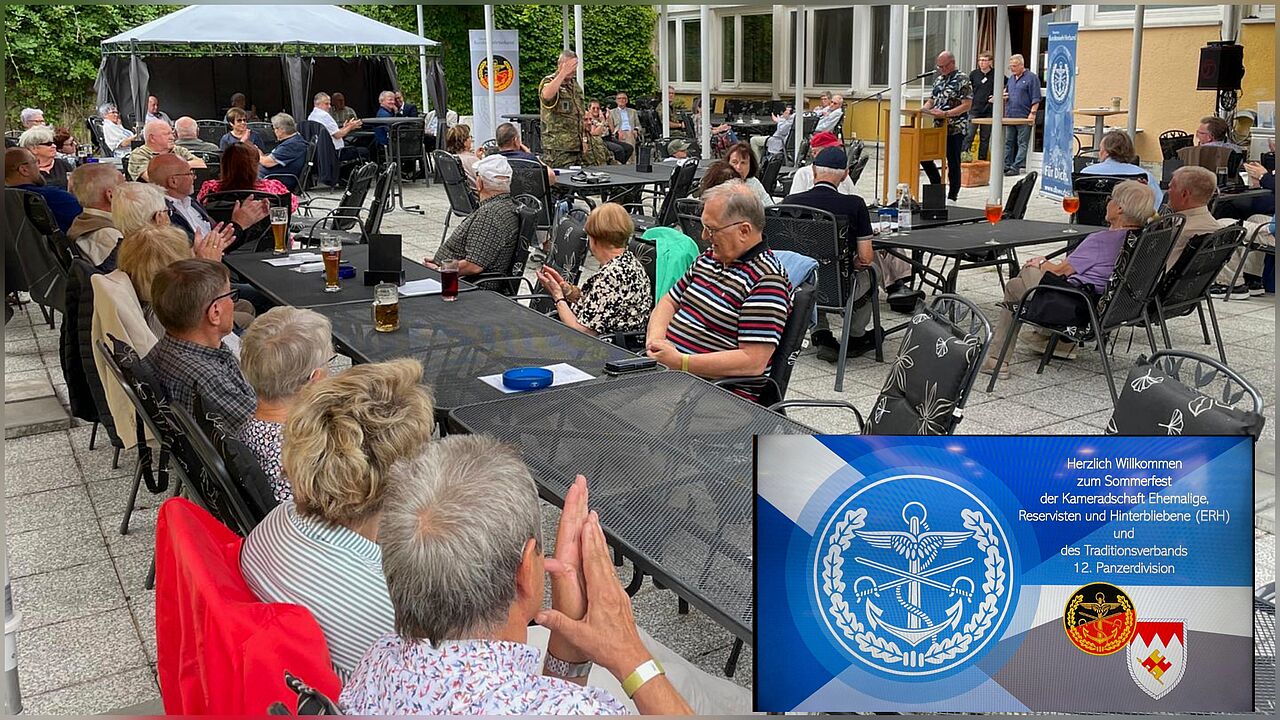 Rund 70 Ehemalige, Reservisten, Hinterbliebene und Gäste folgten der Einladung der Kameradschaft ERH Würzburg/Veitshöchheim zum Sommerfest. Foto: Harry Linke