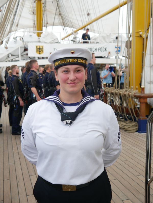 Dilara Lübke ist Mitglied im DBwV und gerne an Bord. Foto: Fritsch