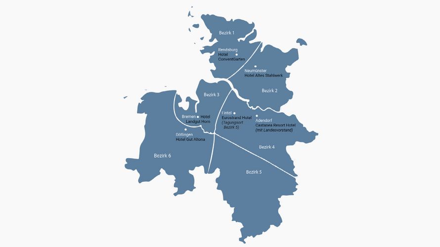 Hybrid und dezentral an verschiedenen Standorten: Die Landesversammlung Nord 2021. Grafik: DBwV