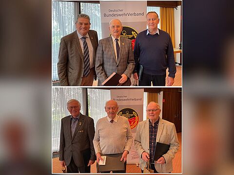 Langjährige DBwV-Mitglieder wurden bei der Kameradschaft Ehemalige, Reservisten, Hinterbliebene (KERH) ERH Großraum Bonn geehrt. Foto: KERH Bonn