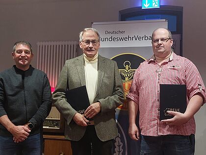 Jörg Sorge, Werner Hinrichs und Florian Kellermann. Foto: DBwV
