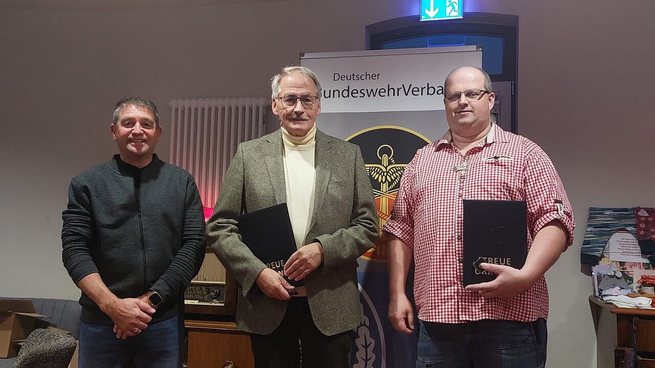 Jörg Sorge, Werner Hinrichs und Florian Kellermann. Foto: DBwV