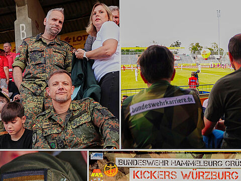 Die TruKa Hammelburg unter Vorsitz von Hauptmann Steffen Naumann (Bild oben links) unterstützte die gemeinsame Aktion des Freizeitbüros Hammelburg und des FC Würzburger Kickers. Foto: Günther Ludwig 