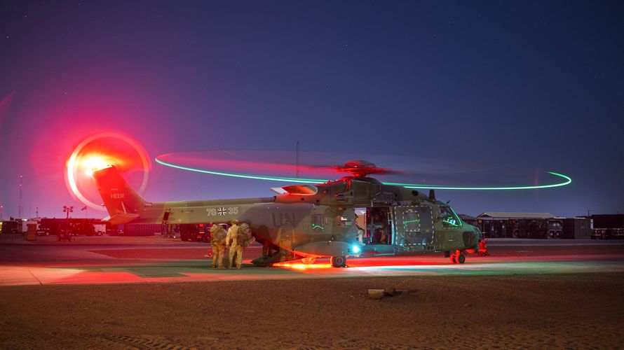 Bei einem NH90 (hier ein Archivfoto) ist in Gao ein Triebwerk ausgefallen, verletzt wurde zum Glück niemand Foto: Bundeswehr/Marc Tessensohn