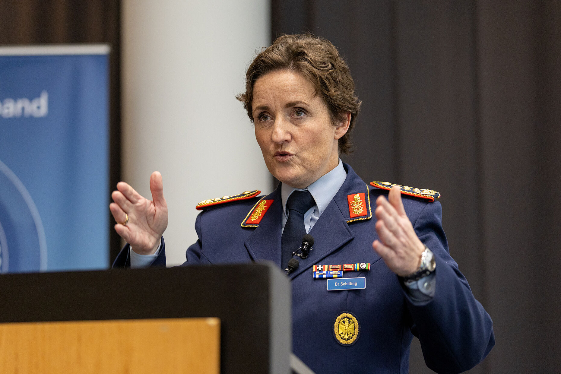 Desinformation sei ein großes Thema, das man nicht nur im Blick haben müsse, so die Stellvertreterin des Generalinspekteurs, Generaloberstabsarzt Dr. Nicole Schilling. Foto: Sarina Flachsmeier