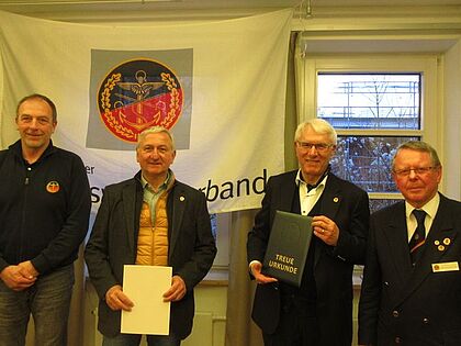 Bei der Mitgliederversammlung der KERH Kiel Süd (v.l.n.r.): Dirk Sommer, Peter Urban, Norbert Baier und Reinhard Patzlaff. Foto: LV Nord