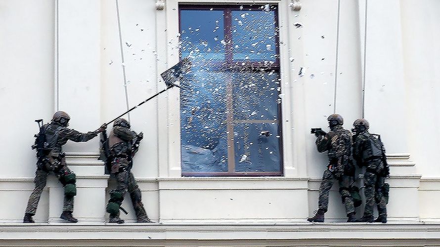 Soldaten des Kommandos Spezialkräfte bei einer Übung in Dresden. Foto: DBwV/Gunnar Kruse