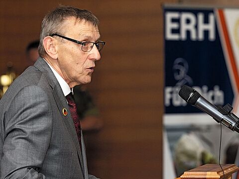 Oberstleutnant a.D. Manfred Lidl führt seit 2009 die Munsteraner Ehemaligen an. Foto: DBwV/Yann Bombeke