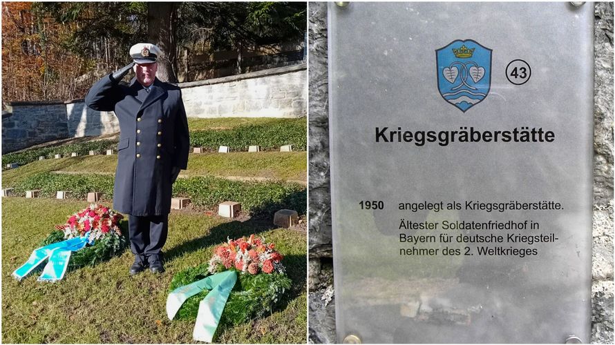 Die KERH Oberland vertrat mit ihrem Vorsitzenden Kapitänleutnant Dirk Becker den Deutschen BundeswehrVerband am Volkstrauertag bei der Kranzniederlegung auf dem Soldatenfriedhof in Gmund. Collage: KERH Oberland/IK