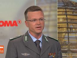 Im ARD-Morgenmagazin bezeichnete Oberstleutnant André Wüstner die Lage in Afghanistan als "politisches Desaster". Die Entscheidung zur Evakuierung sei sehr spät gefallen, obwohl die Bundeswehr jederzeit einsatzbereit war. Screenshot: DBwV