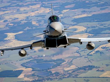 Mit den Eurofightern der Luftwaffe wird mehrere Tage die Verteidigung einer Großstadt gegen Bedrohungen aus der Luft geübt. Archivfoto: Bundeswehr/Patrik Bransmöller