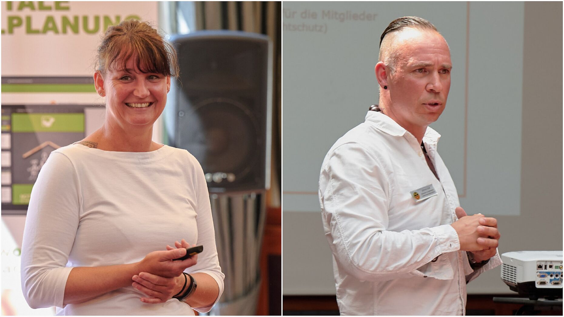 Angebote zur Hilfe und Unterstützung der Vorstände kamen von Daniela Frick von CFA und  Johnny Graf vom Außendienst des Landesverbandes. Foto: DBwV/Ingo Kaminsky