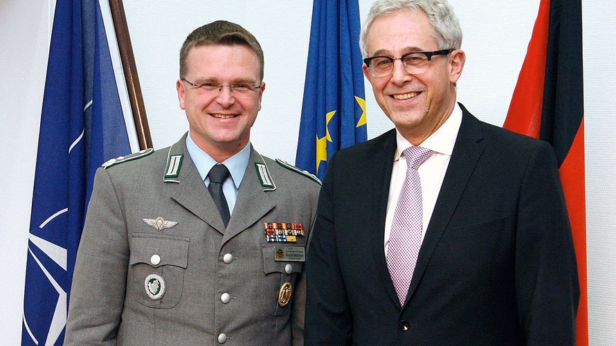 Interessensvertretung der Soldaten: André Wüstner und Gerd Hoofe. Foto: DBwV