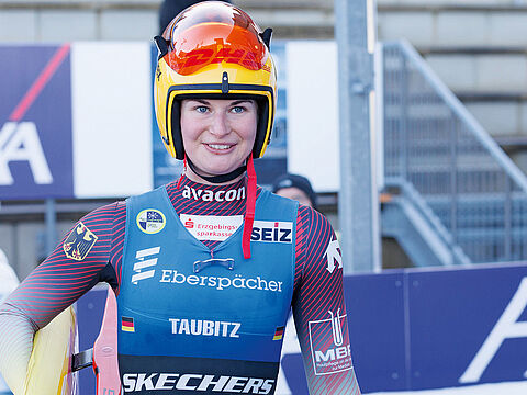 Rennrodlerin Oberfeldwebel Julia Taubitz hat gute Aussichten auf eine olympische Medaille. Foto: Picture-Alliance/foto2press/Steffen Proessdorf