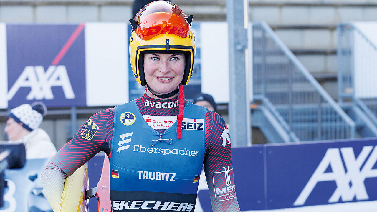 Rennrodlerin Oberfeldwebel Julia Taubitz hat gute Aussichten auf eine olympische Medaille. Foto: Picture-Alliance/foto2press/Steffen Proessdorf