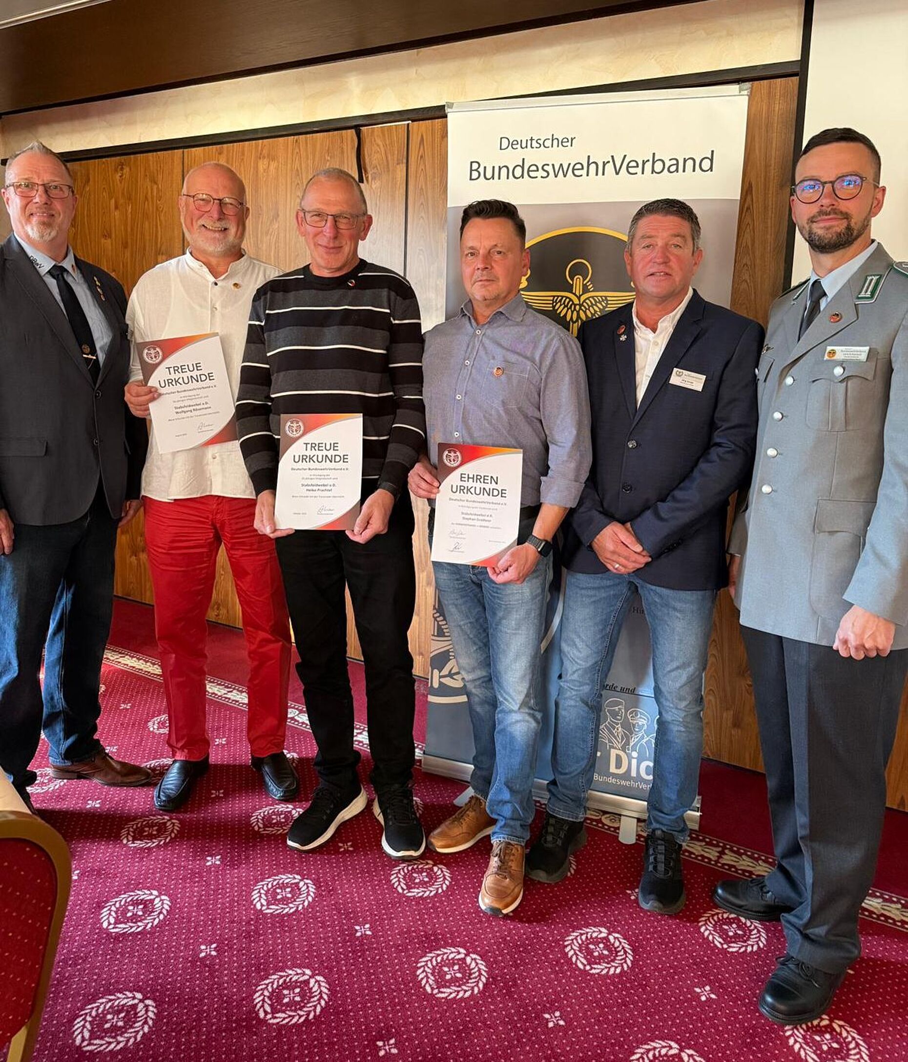 Hannes Dreier (von links), Wolfgang Rösemann, Heiko Prachtel, Stephan Grotheer, Jörg Sorge und Lars Schunack. Foto: DBwV
