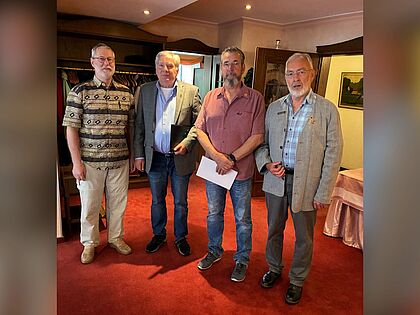 Siegfried Jäger (von links), Dieter Knoren, Ralf Fligge und Hauptmann a. D. Günter Bogutzki (stv. Vorsitzender). Foto: DBwV