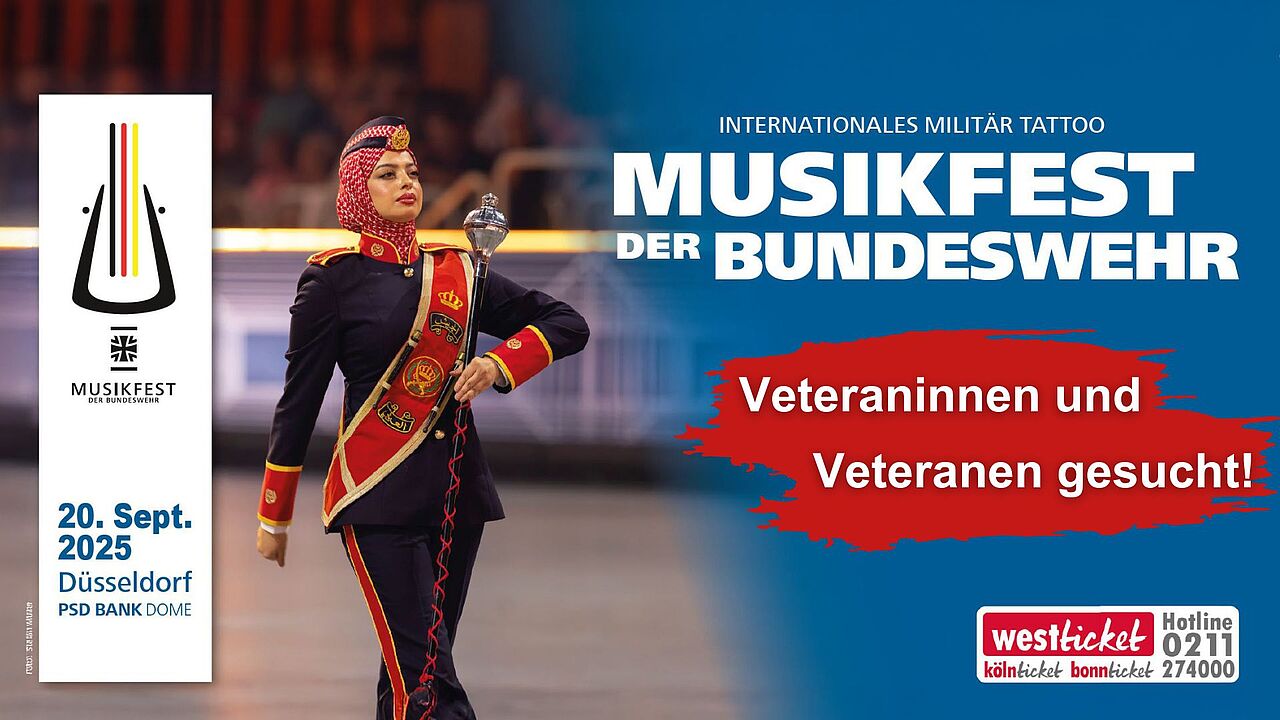 Das „Musikfest der Bundeswehr“ findet vom 19. bis 21. September in Düsseldorf statt. 