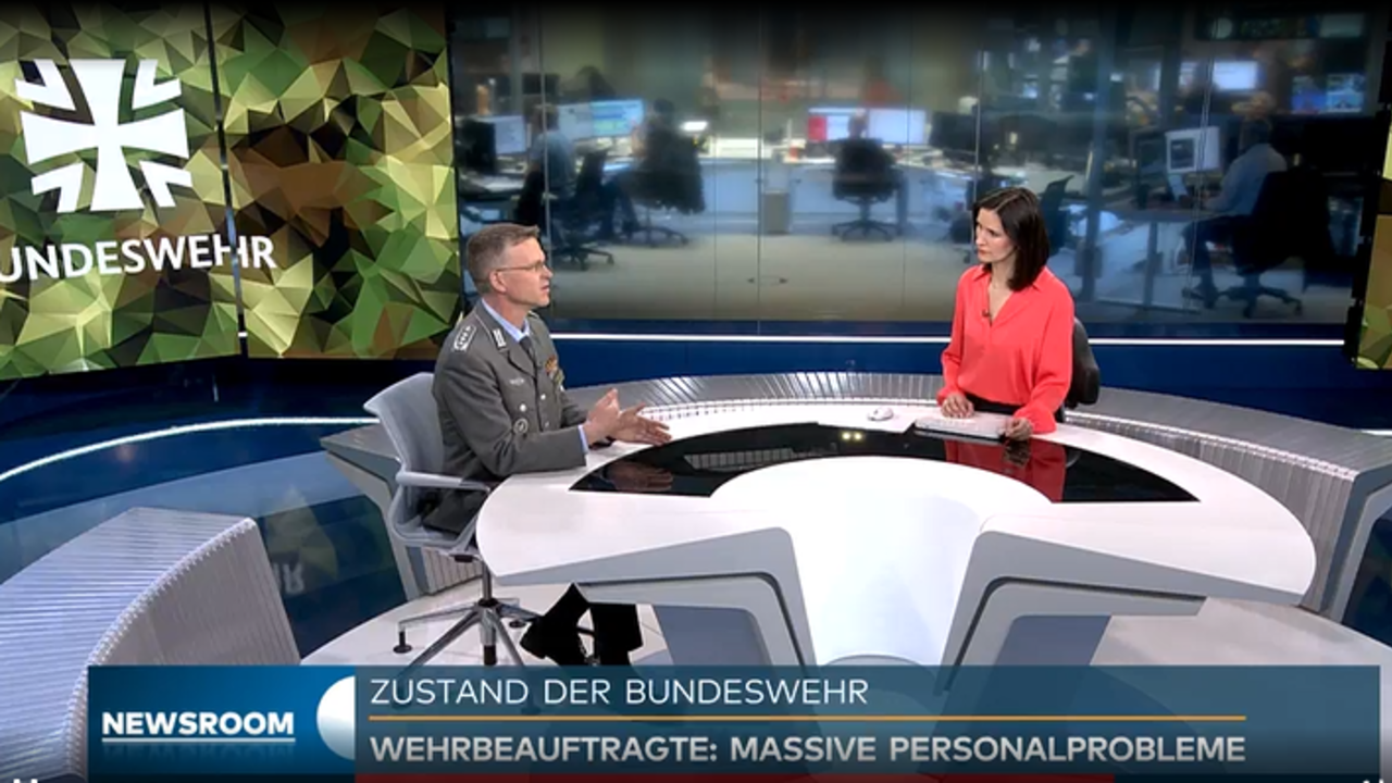 Auch bei WELT TV bezog der Bundesvorsitzende, Oberst André Wüstner, Stellung und forderte angesichts der weltpolitischen Lage einen Ruck ein, der durch Deutschland geht. Foto: Screenshot