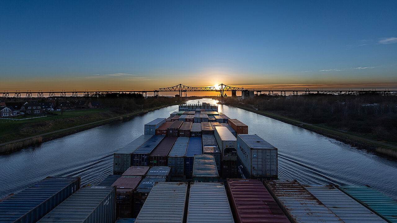 Ausblick beim Durchfahren des Nord-Ostsee-Kanals. Foto: BFD