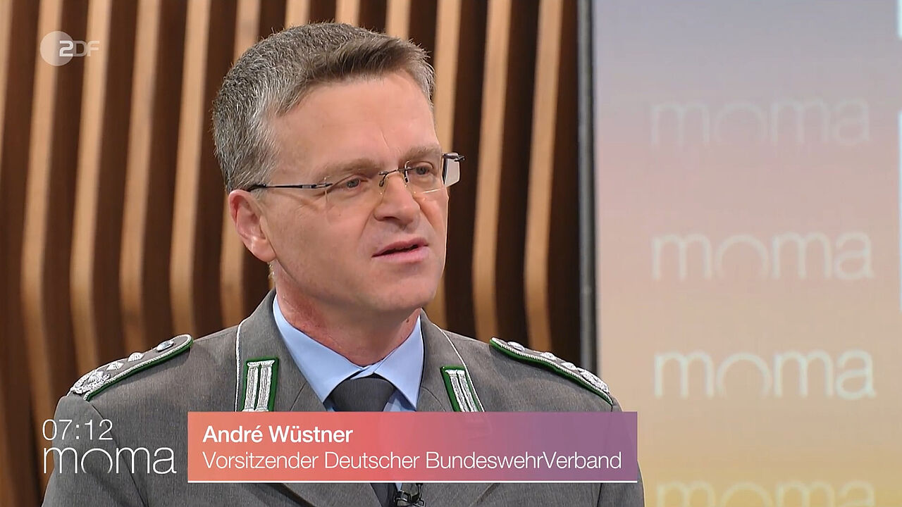Oberst André Wüstner zu Gast im ZDF-Morgenmagazin. Foto: Screenshot