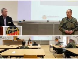 Bezirksvorsitzender Harald Lott (oben links) und Kommandeur Oberst Albrecht Katz-Kupke (oben rechts) sind bei der TruKa Pfullendorf regelmäßig zu Gast. Foto/Montage: sTruka Pfullendorf/Ingo Kaminsky