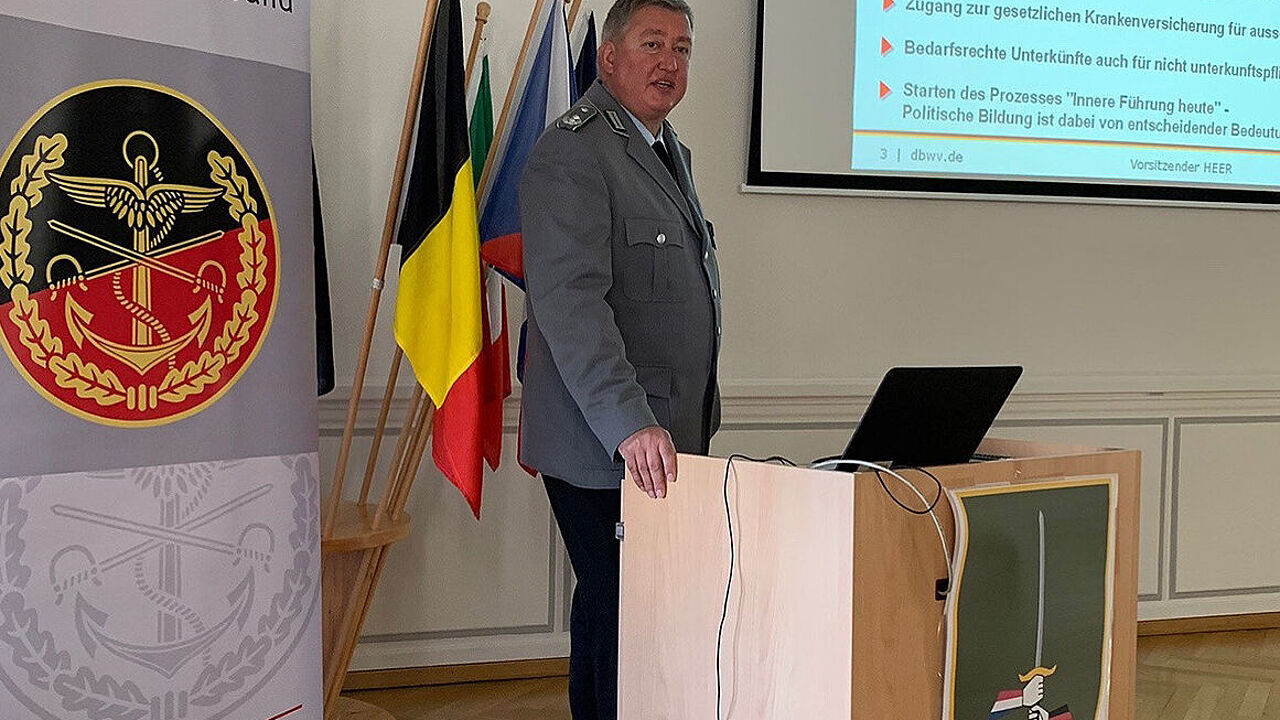 Oberstleutnant Thomas Behr (Vorsitzender Heer) war zu Gast in Münster. Foto: TruKa