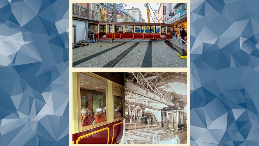 Über dreidimensionale Brillen wurden den Teilnehmenden das Gefühl einer historischen Schwebebahnfahrt vermittelt. Foto: KERH Düsseldorf Bergisches Lan