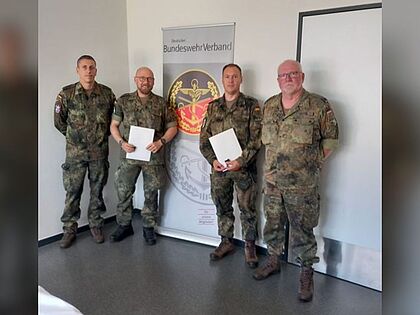 Benjamin Weltjen (von links), Nick Sommer, Denny Voigt und Karsten Oetzel. Foto: DBwV