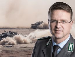 Im Interview mit "Die Welt"-Korrespondent Thorsten Jungholt warnt Oberstleutnant André Wüstner davor, an der Sicherheit zu sparen. Als wirtschaftlich stärkstes Land in Europa müsse Deutschland seine Bündniszusagen einhalten. Foto/Montage: DBwV