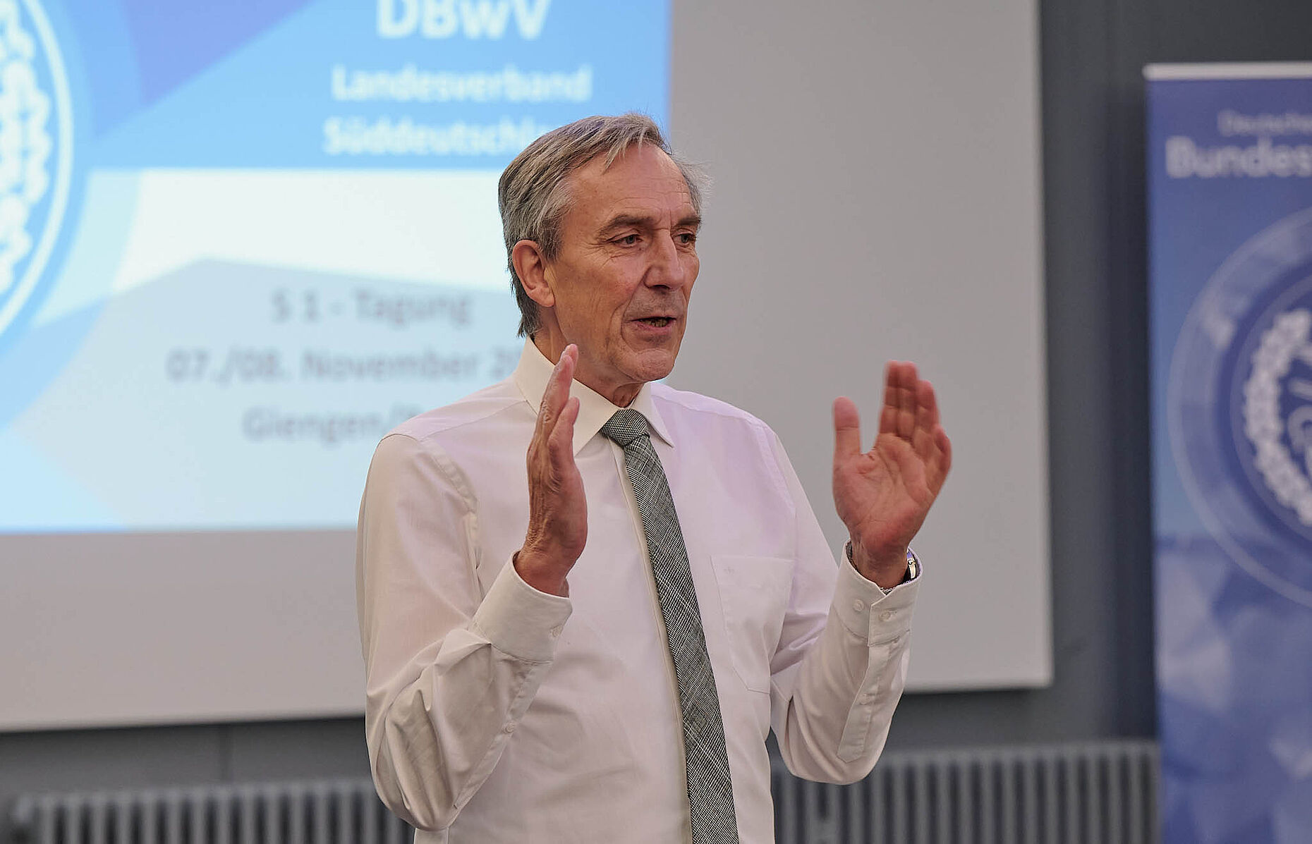 Stabsfeldwebel a.D. Gerhard Stärk stellte die Struktur und die erfolgreiche Arbeit seines Landesverbandes vor. Foto: DBwV/Kaminsky