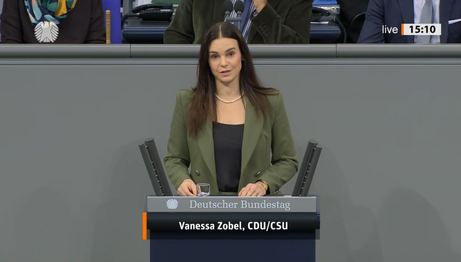 „Das Gesetz hat eine große Bedeutung“, so Vanessa Zobel für die CDU/CSU-Fraktion. Foto: Screenshot. 