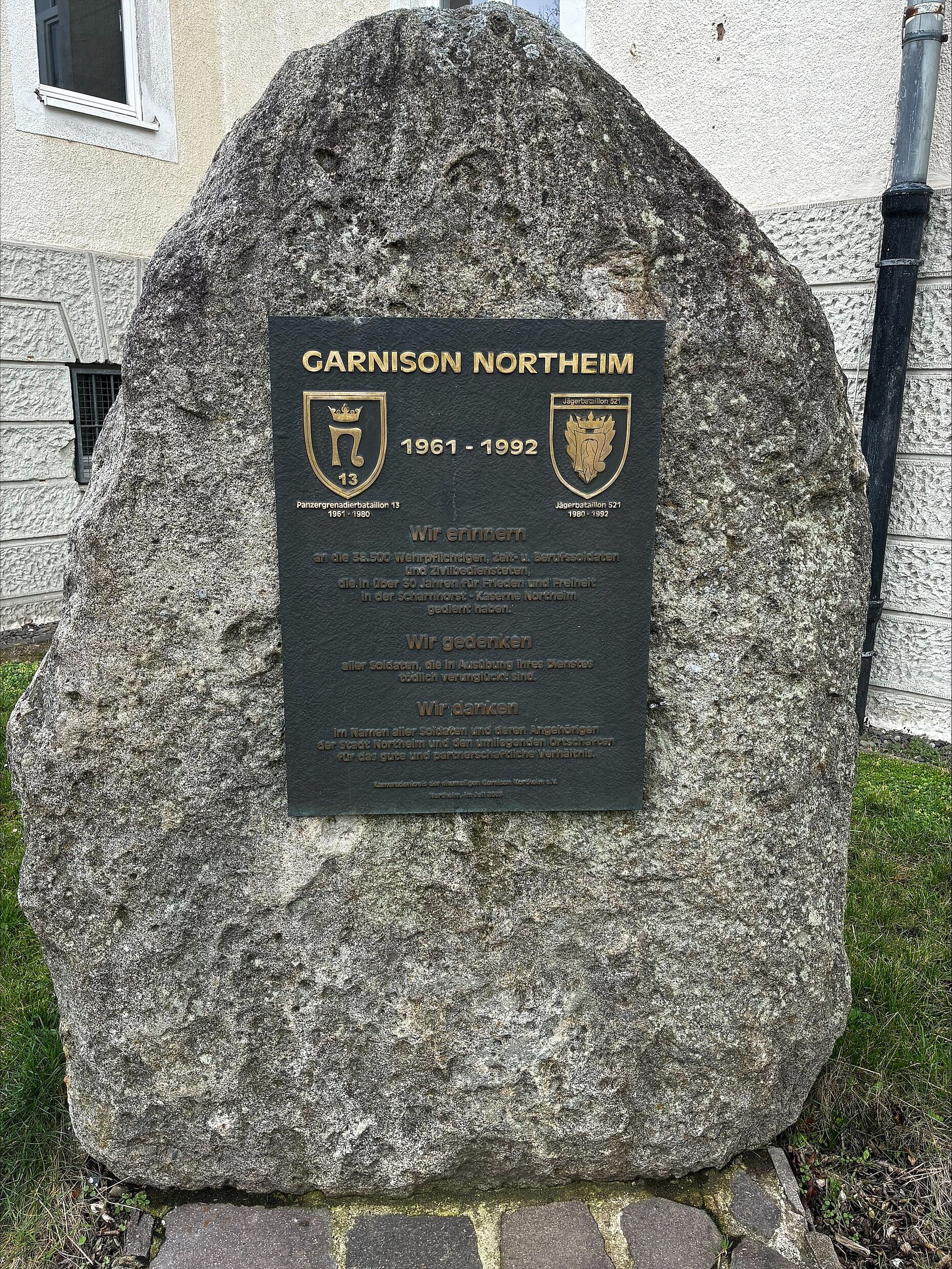 Der Gedenkstein der Garnison Northeim. Foto: LV Nord
