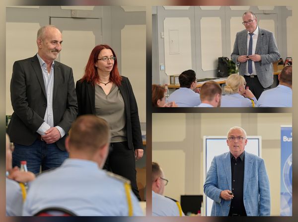 Professionelle Informationen boten die Vertragspartner Joachim Unfried und Daniela Wisura (Die Continentale) und Hartmut Landeck (DBV), Tipps zum Umgang mit VP gab es von Beteiligungsrechtler Ralph Bender. Foto: DBwV/IK