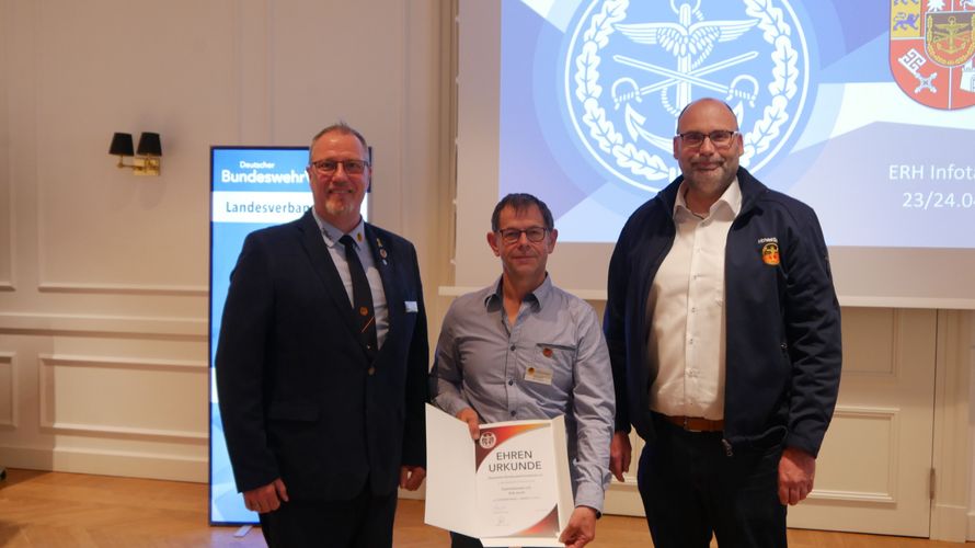 Hannes Dreier (von links), Dirk Jersch und Michael Scholz. Foto: DBwV