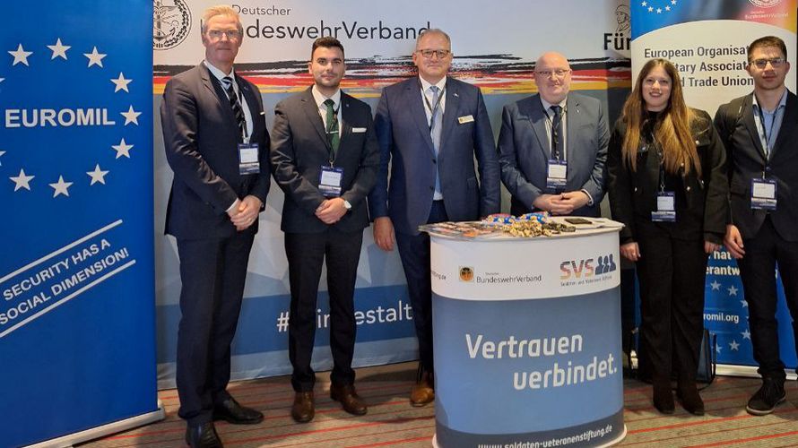 Gemeinsam mit EUROMIL und der Soldaten und Veteranen Stiftung präsentierte sich der DBwV auf der Berlin Security Conference. Foto: DBwV