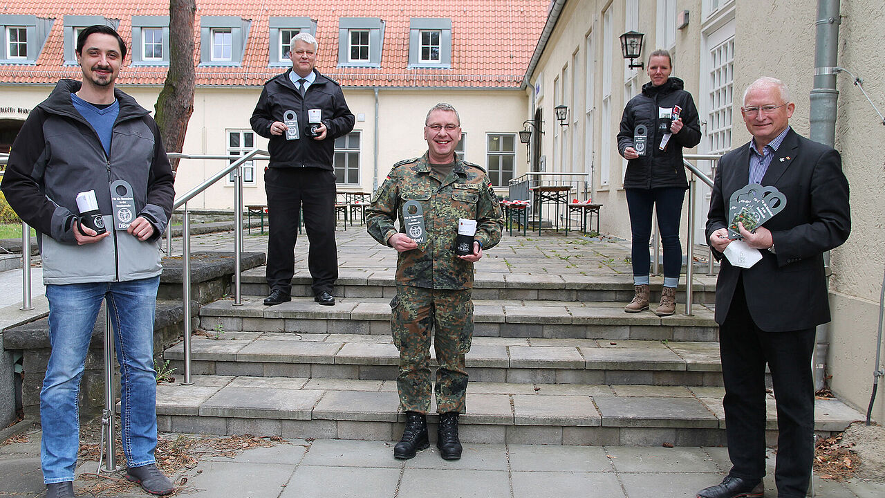 Gut aufgestellt für den Endspurt (v.l.n.r): Langner, Zergiebel, Ochmann, Wartenberg und Hubert. Foto: DBwV/Hahn