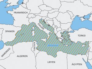 Das gesamte Mittelmeer ist Einsatzgebiet der Operation Active Endeavour. (Quelle: Bundeswehr)