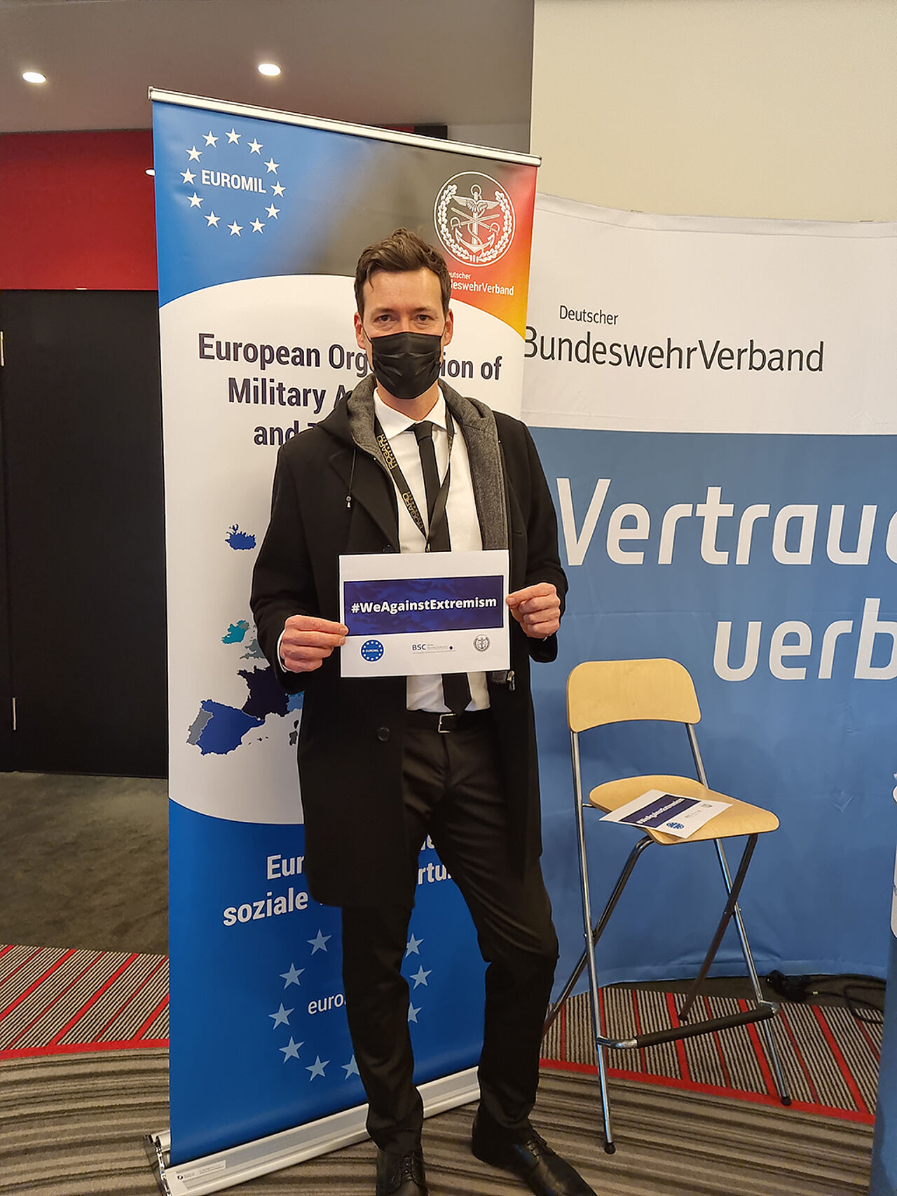 Bei der BSC läuft auch die von EUROMIL ins Leben gerufene Kampagne unter dem Hashtag #WeAgainstExtremism. Foto: DBwV