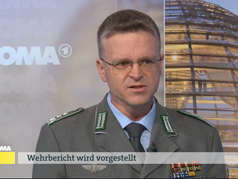Oberst André Wüstner machte im Morgenmagazin deutlich, dass die Bundeswehr personell wie materiell schneller wachsen müsse als bisher. Foto: Screenshot