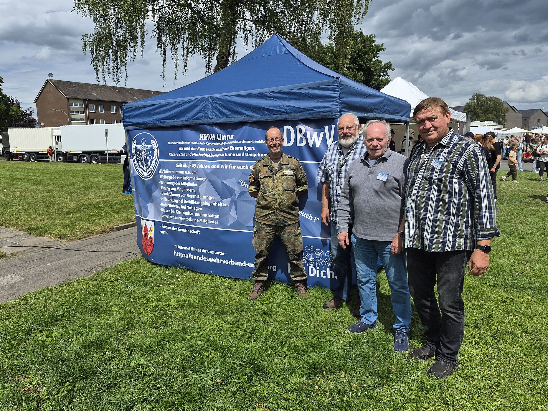StFw Volker Keil (von links), OTL a.D. Axel Simetzberger, Hptm a.D. Stefan Decker, StFw a.D. Lothar Goerke. Foto: DBwV