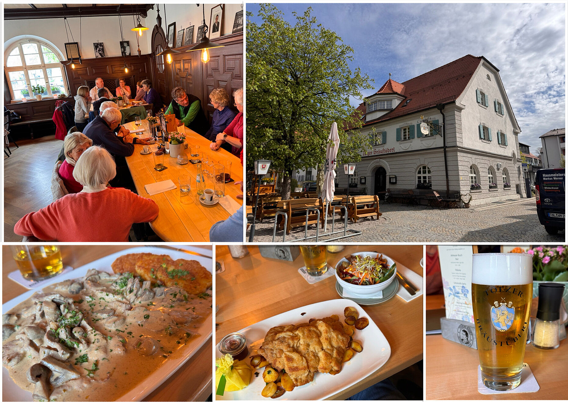 Einkehr im „Tölzer Bräustüberl“, wo bayerische Schmankerl auf die Wandergruppe warteten. Foto: Günther Schmitt