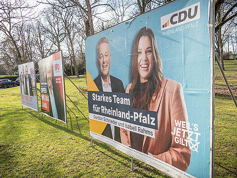 Der Wahlkampf läuft in mehreren Bundesländern auf Hochtouren, wie hier in Rheinland-Pfalz. Fotopicture alliance/Chris Emil Janßen