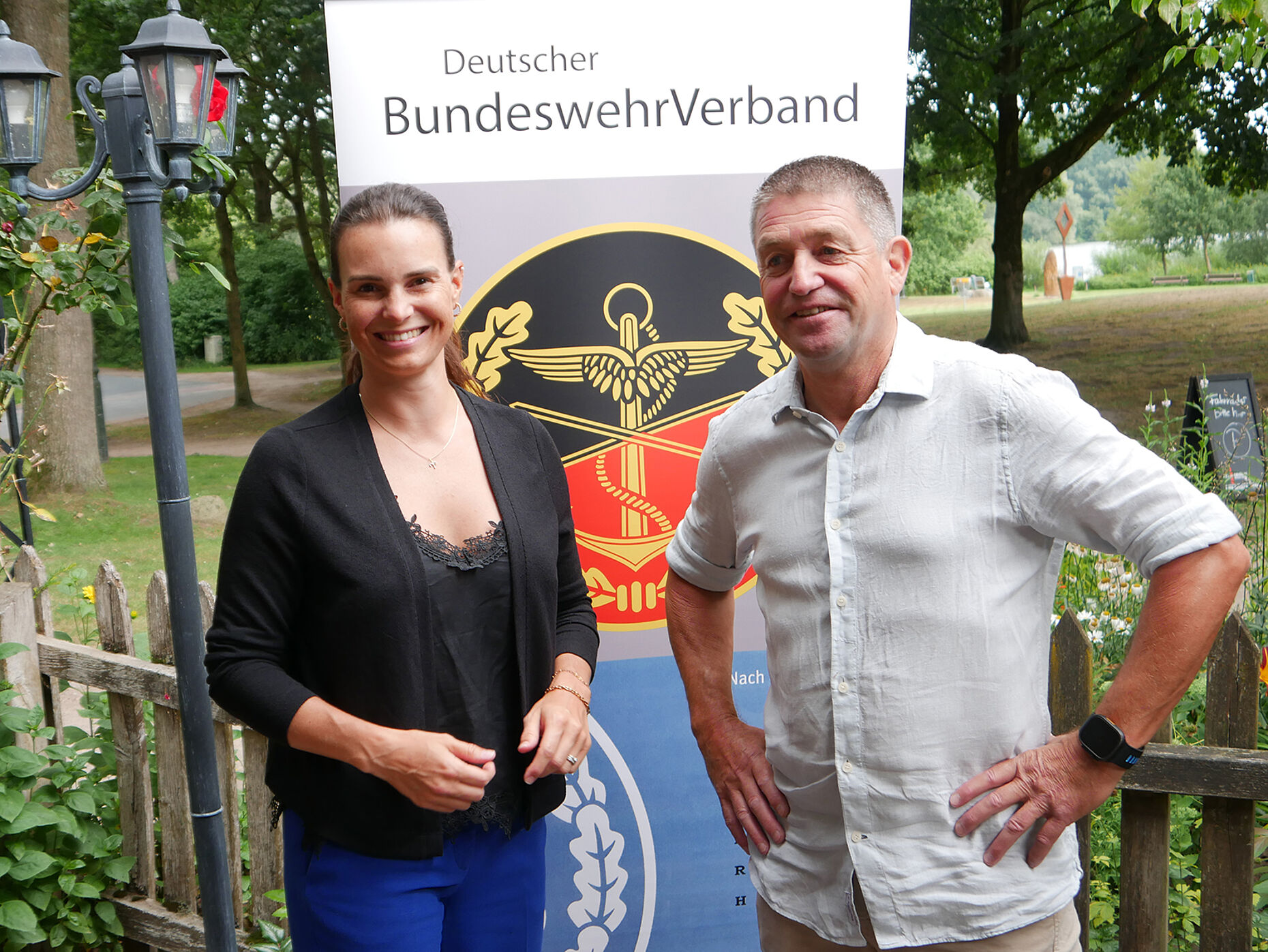 Vanessa Zobel und Jörg Sorge während der Veranstaltung. Foto: LV Nord