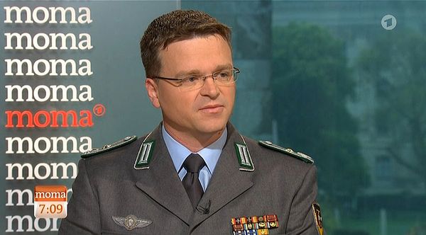 Der Bundesvorsitzende Oberstleutnant André Wüstner im ARD-Morgenmagazin. (Quelle: Screenshot moma) 