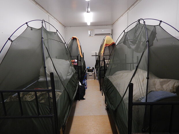 Einblick in die Container-Unterkunft. Foto: Bundeswehr/Nicole Griebel