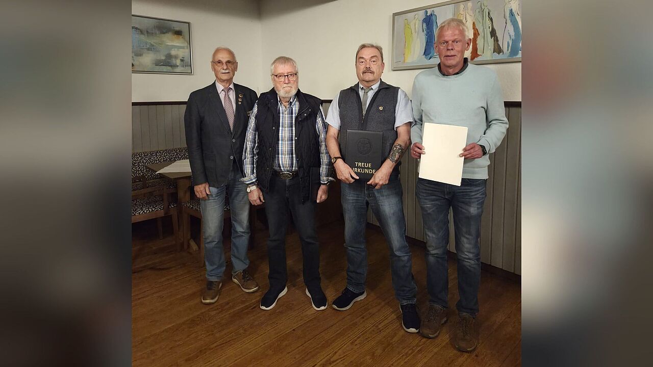 Der Kameradschaftsvorsitzende Joachim Clemens, Ulrich Lindig, Theodor Krudewig und Andreas Kaiser. Foto: DBwV