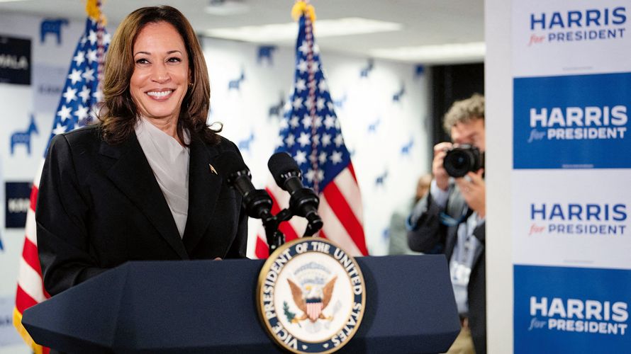 Joe Biden ist aus dem Rennen: Die US-Vizepräsidentin Kamala Harris könnte die neue Präsidentin der Vereinigten Staaten werden. Foto: picture alliance/via Reuters