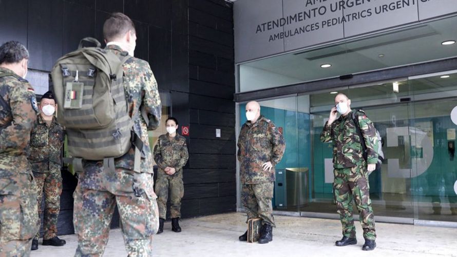 In Portugal hilft ein 26-köpfiges Team der Bundeswehr im Kampf gegen Corona. Sie betreiben in einem Krankenhaus in Lissabon eine Intensivstation für bis zu 8 Patienten. Foto: Twitter